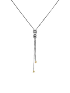 Zig Zag Stax™ Y Necklace In Sterling Silver With 18k Yellow Gold And Diamonds