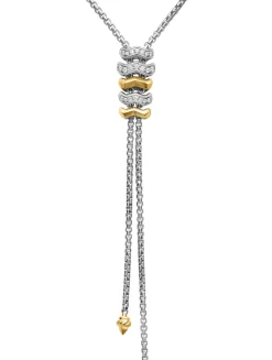 Zig Zag Stax™ Y Necklace In Sterling Silver With 18k Yellow Gold And Diamonds